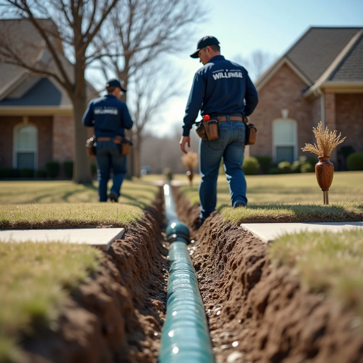 Diagrammatic photo showing property line boundary between private lateral and city main